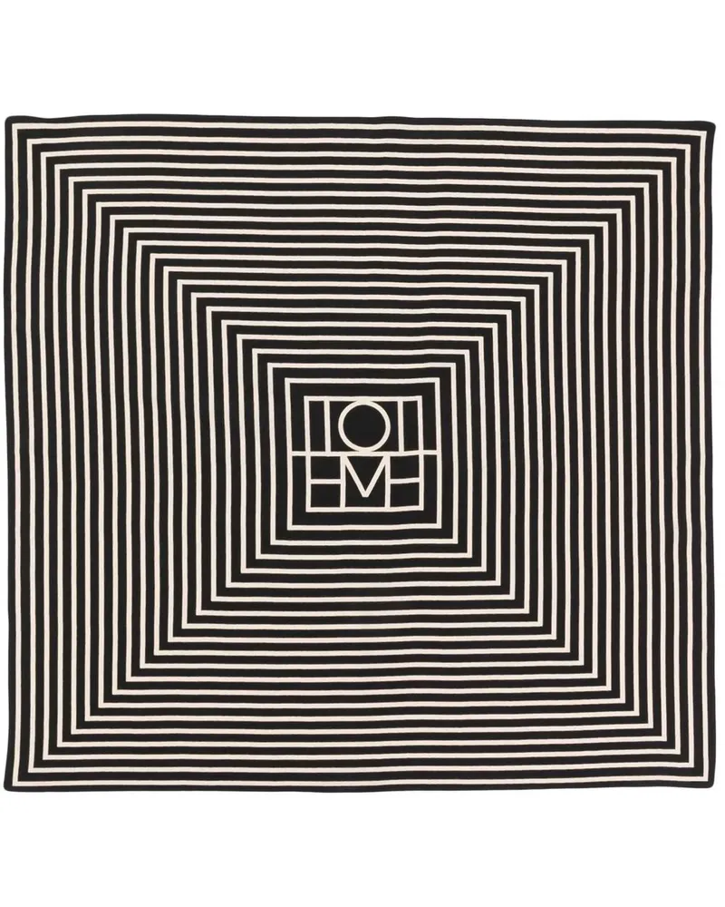 Totême Signature Seidenschal mit Monogramm - Schwarz Schwarz