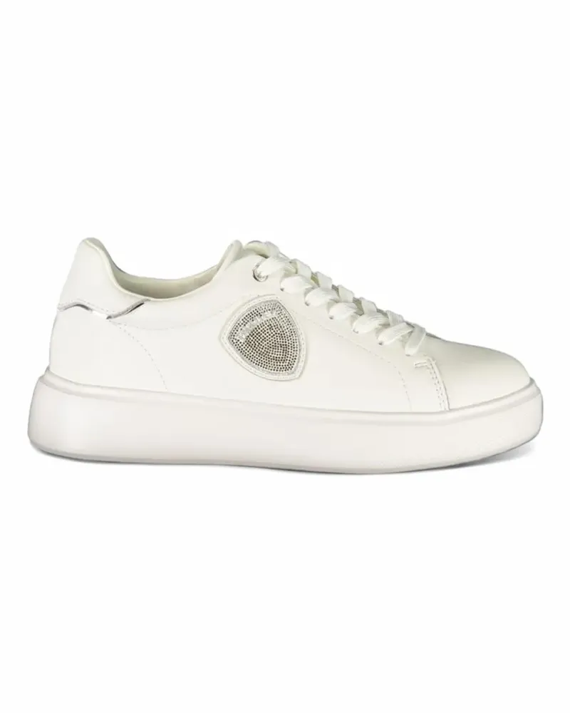 Blauer Sneakers mit Kristallen - Weiß Weiß