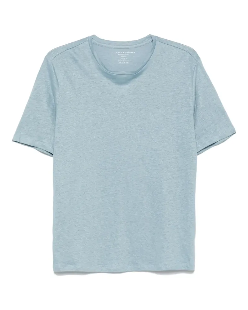 Majestic T-Shirt mit rundem Ausschnitt - Blau Blau