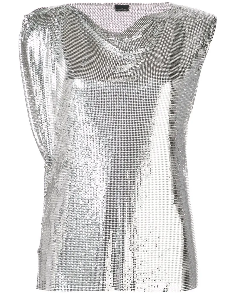 Paco Rabanne Disco' Top - Silber Silber
