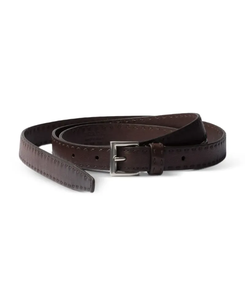 Prada Antiqued leather belt - Braun Braun