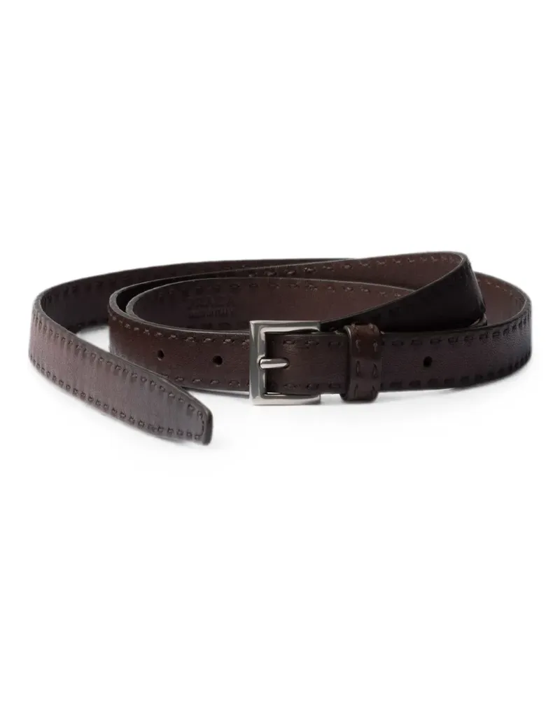 Prada Antiqued leather belt - Braun Braun