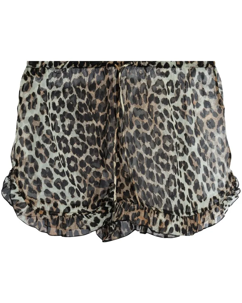 Ganni Shorts mit Leoparden-Print - Nude Nude