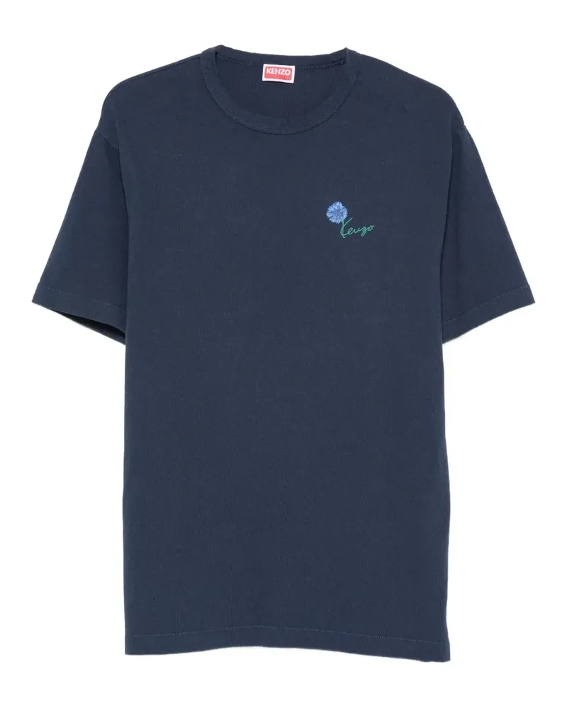 Kenzo floral-print T-shirt - Blau Blau