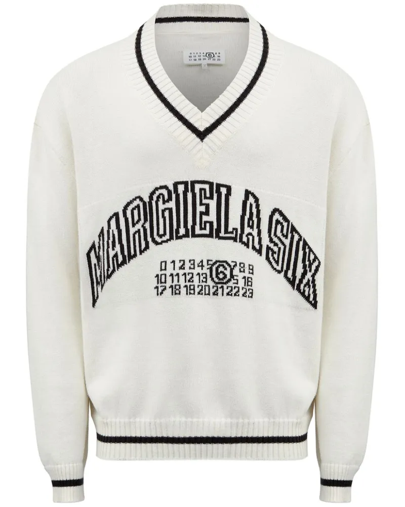 Maison Margiela Pullover mit Nummern-Motiv - Weiß Weiß