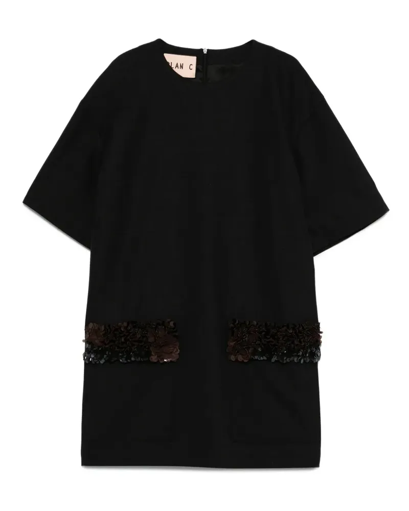PLAN C Kleid mit Pailletten - Grau Grau