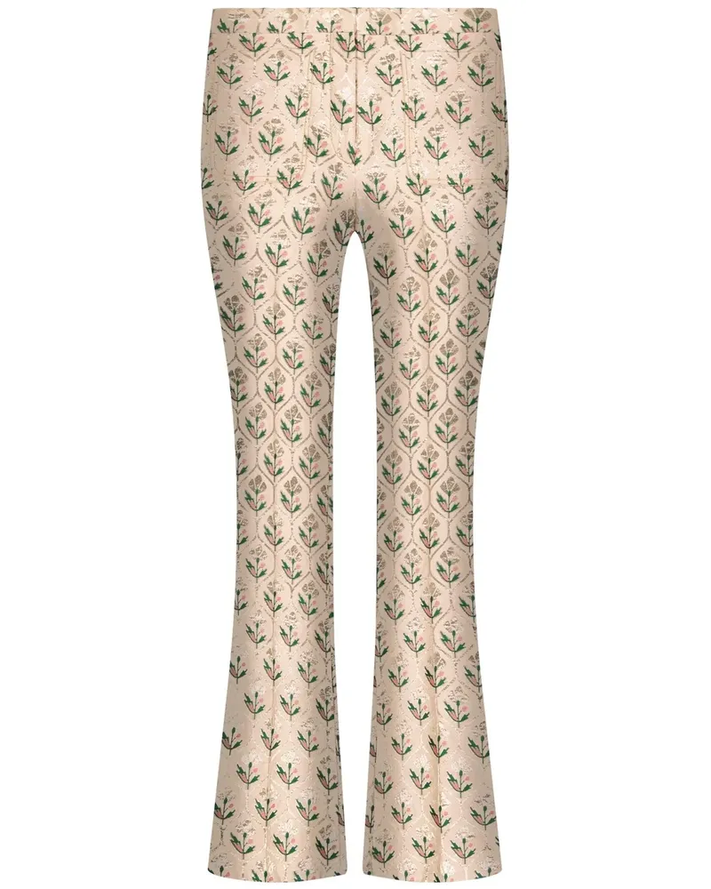 Giambattista Valli Cropped-Hose aus Blumen-Jacquard - Nude Nude