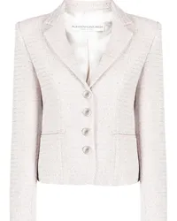 Alessandra Rich Einreihiger Tweed-Blazer Rosa