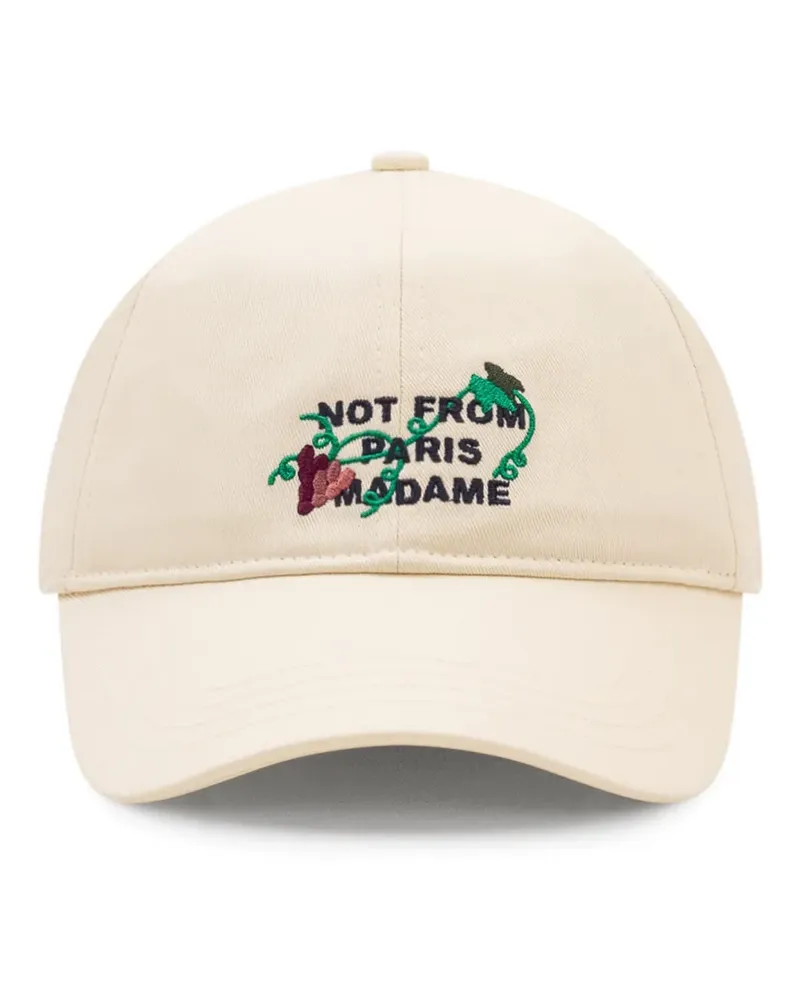Drôle de Monsieur vine-embroidered cap - Nude Nude