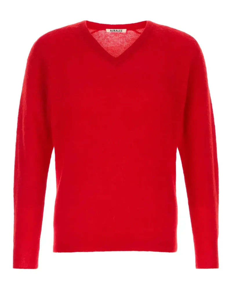 AURALEE Fein gestrickter Pullover - Rot Rot