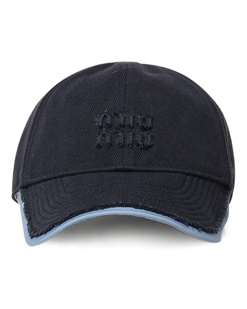 Miu Miu drill and poplin baseball cap - Blau Blau