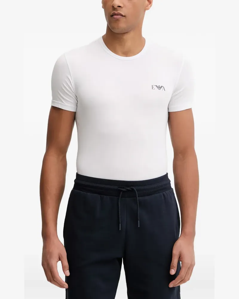 Emporio Armani Set aus zwei Jersey-T-Shirts mit plakativem Monogramm-Logo - Weiß Weiß