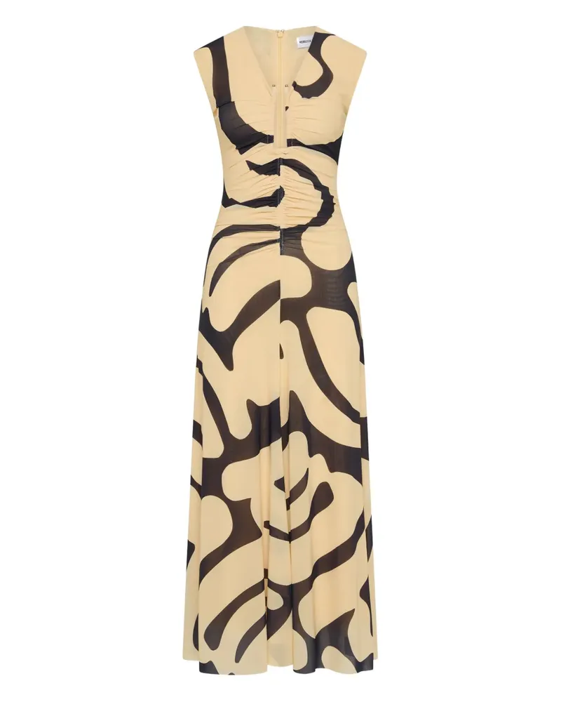 Rebecca Vallance Gerafftes Dune Midikleid - Nude Nude