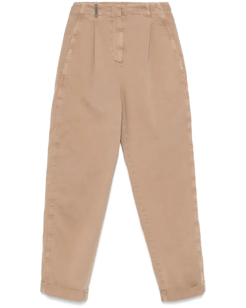Peserico Stückgefärbte Gabardine-Hose - Braun Braun
