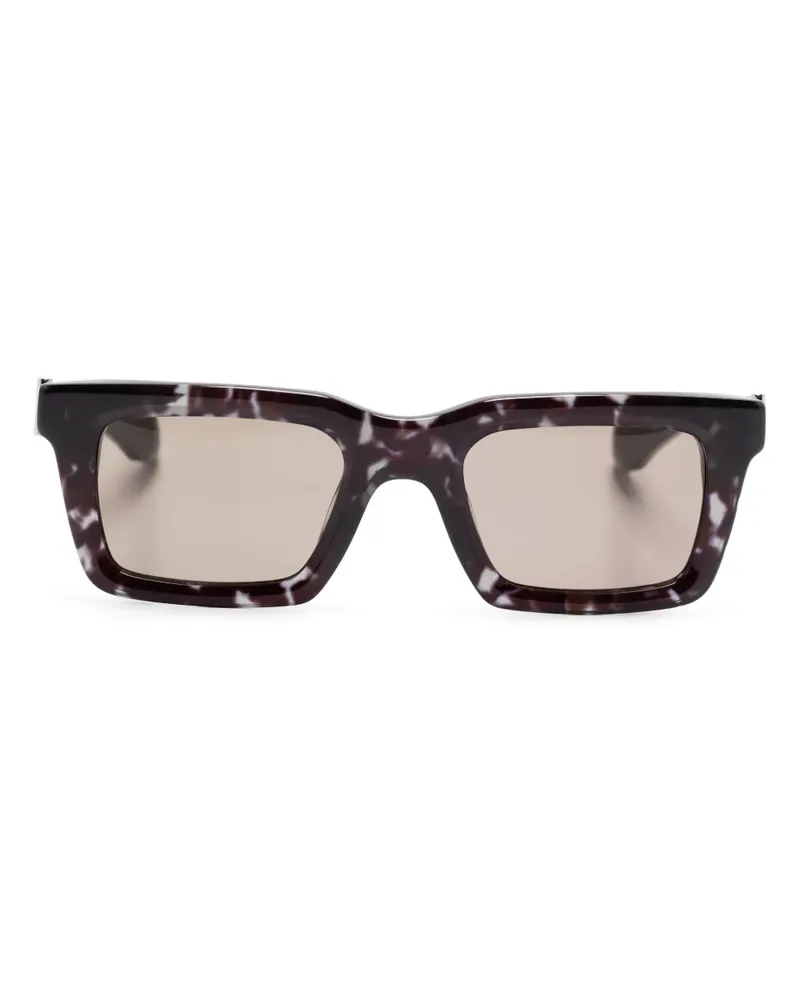 Alexander McQueen Sonnenbrille mit eckigem Gestell - Schwarz Schwarz