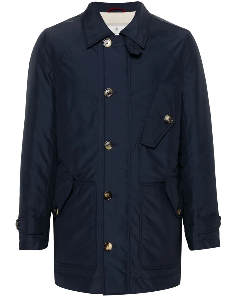 Brunello Cucinelli Gefütterte Jacke Blau