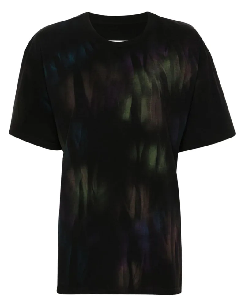 Maison Margiela T-Shirt mit Logo aus einer Naht - Schwarz Schwarz
