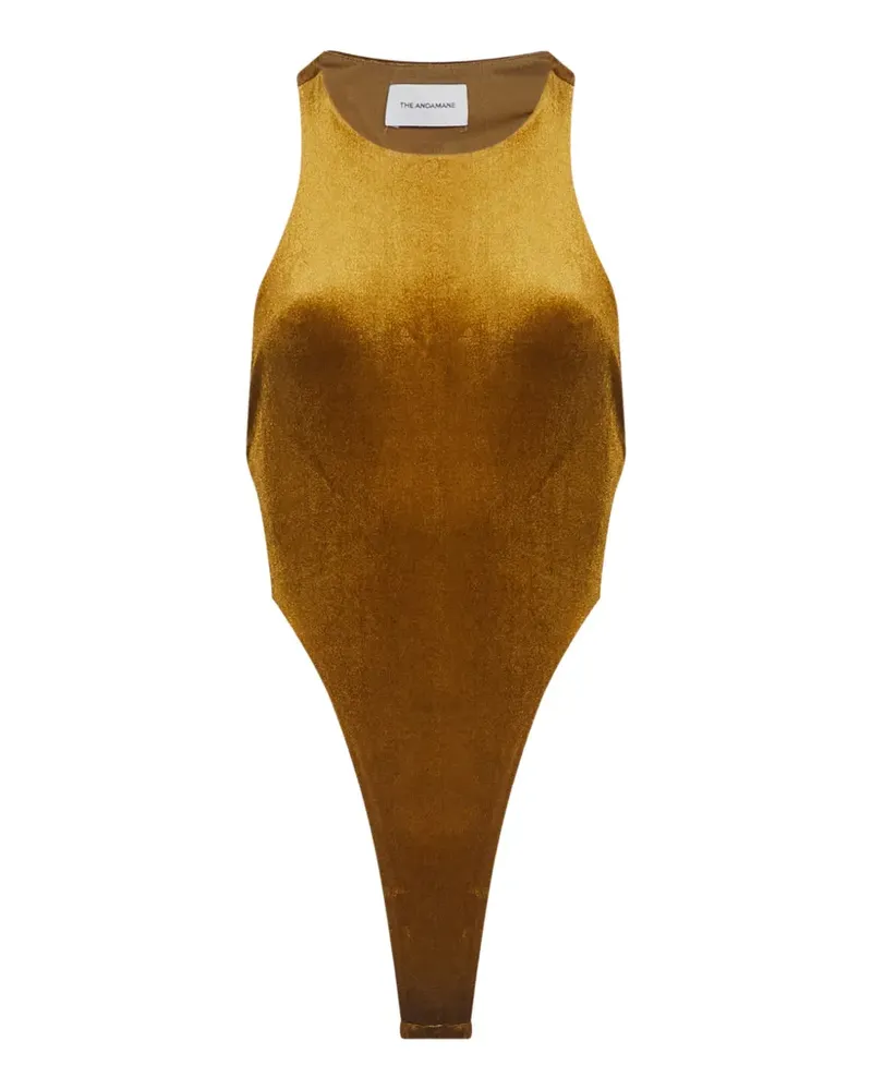 ANDAMANE Racerback-Body mit Samteffekt - Gelb Gelb