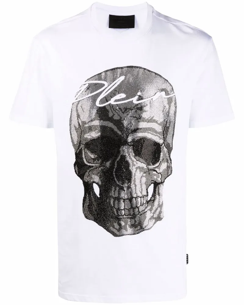 Philipp Plein T-Shirt mit Totenkopf-Print - Weiß Weiß
