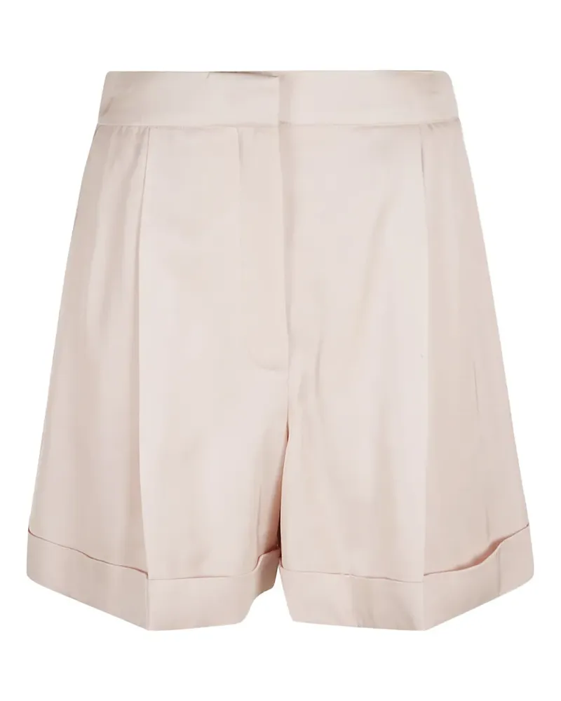 Alexander McQueen pleated cuffed-hem shorts - Nude Nude