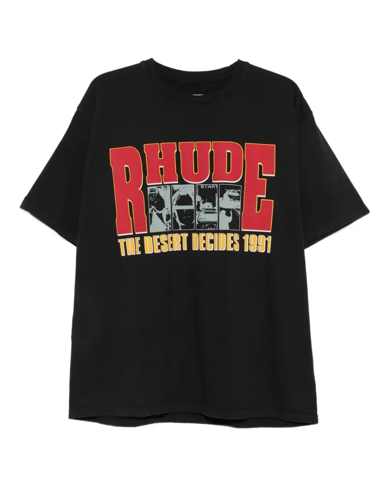 RHUDE T-Shirt mit grafischem Print - Schwarz Schwarz