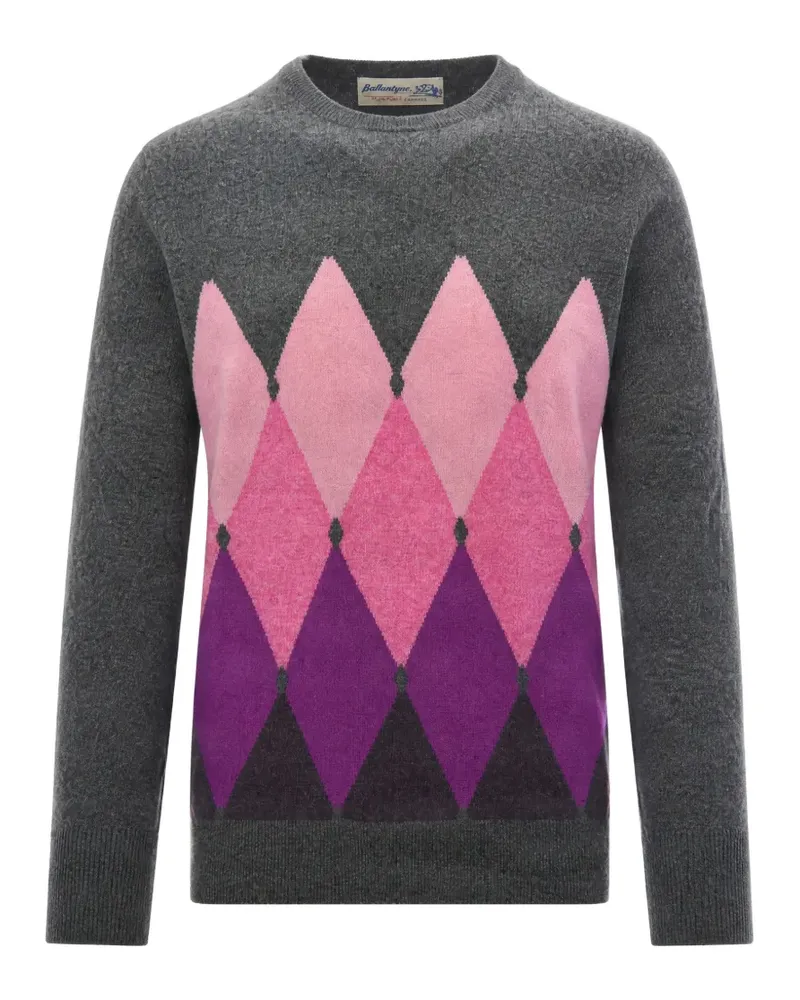 Ballantyne argyle-knit cashmere sweater - Grau Grau