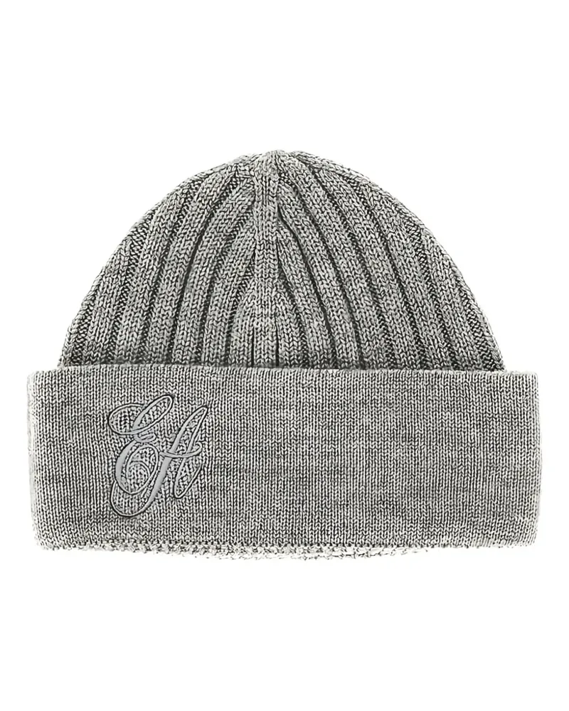 Emporio Armani Beanie mit Logo-Stickerei - Grau Grau