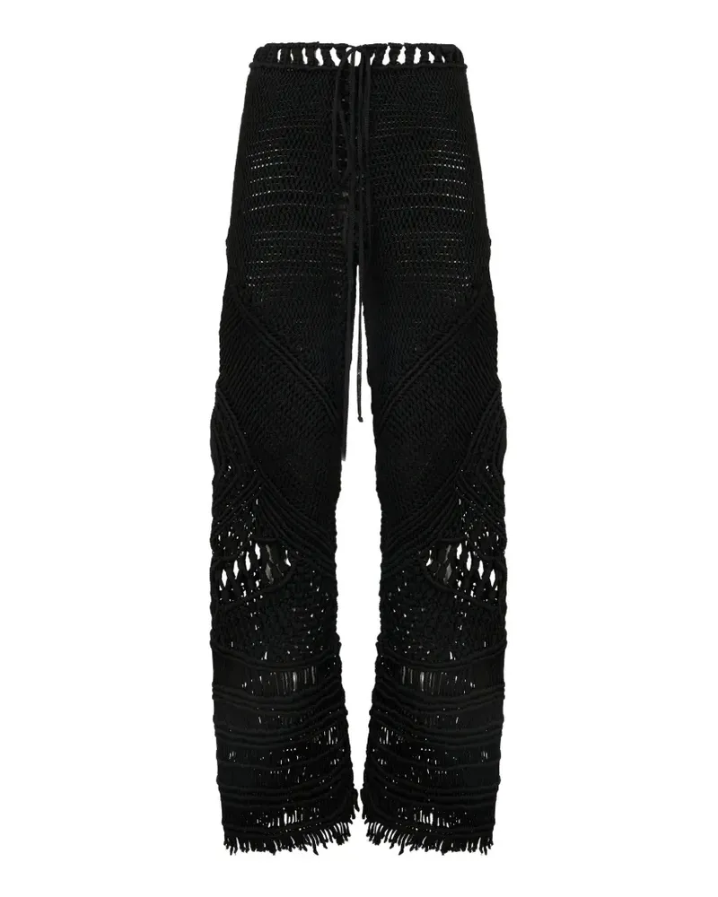Alberta Ferretti crochet-mesh trousers - Schwarz Schwarz