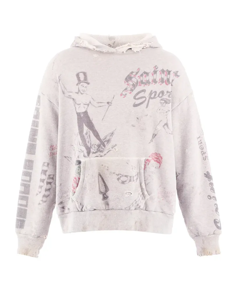 SAINT MXXXXXX x Alexis Ross Alx Hoodie im Distressed-Look - Grau Grau
