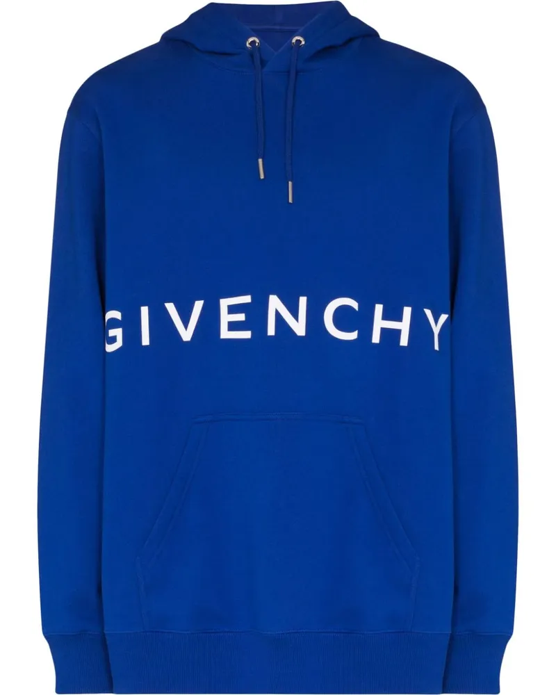 Givenchy Intarsien-Pullover mit Logo Blau