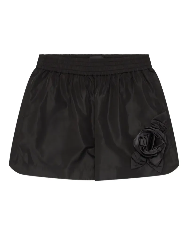 Simone Rocha rose-appliqué shorts - Schwarz Schwarz