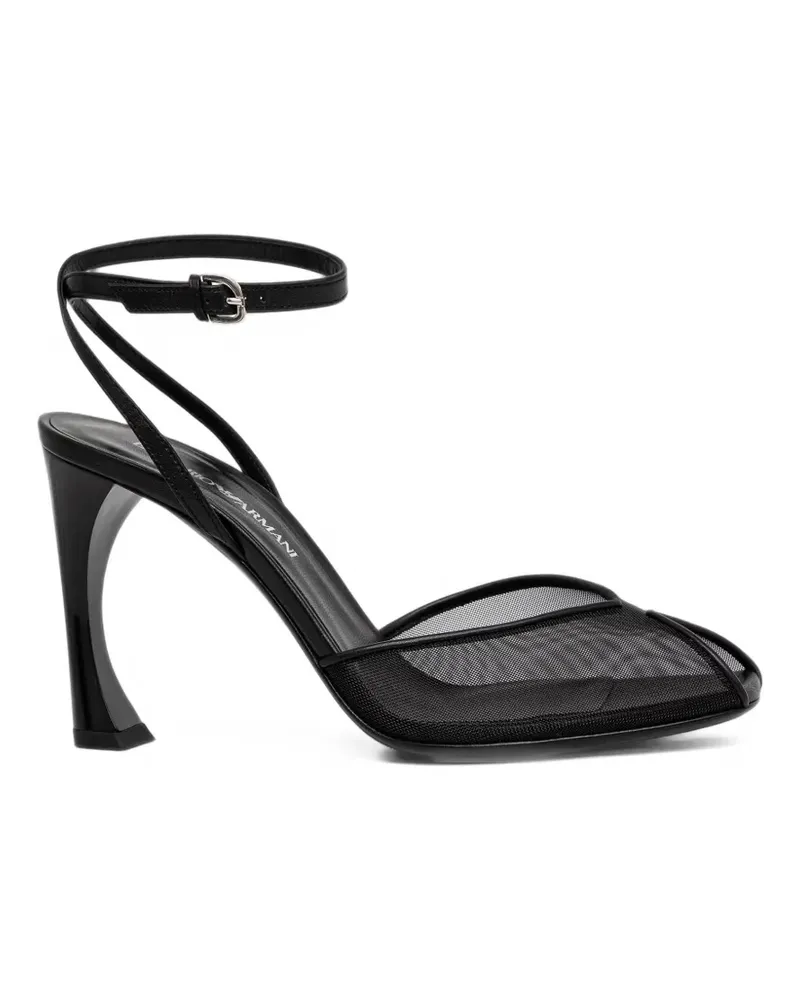 Emporio Armani open-toe mesh heeled sandals - Schwarz Schwarz