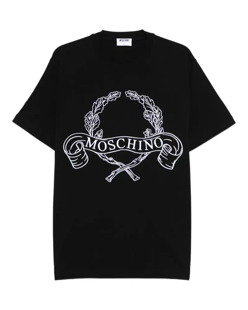 Moschino T-Shirt mit Logo-Stickerei - Schwarz Schwarz