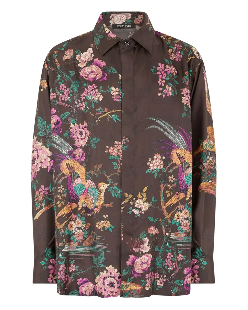 Roberto Cavalli Hemd mit Blumen-Print - Braun Braun