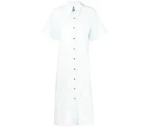 Hemdkleid mit Lochstickerei - Blau