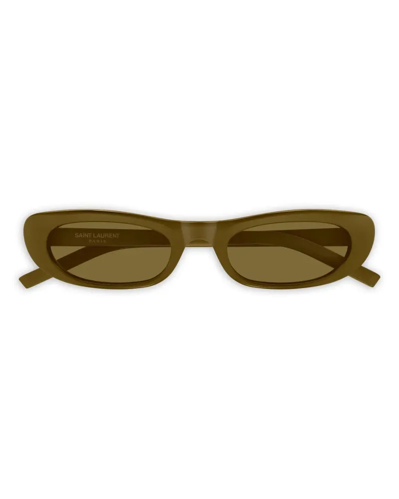 Saint Laurent Sonnenbrille mit ovalem Gestell - Grün Grün