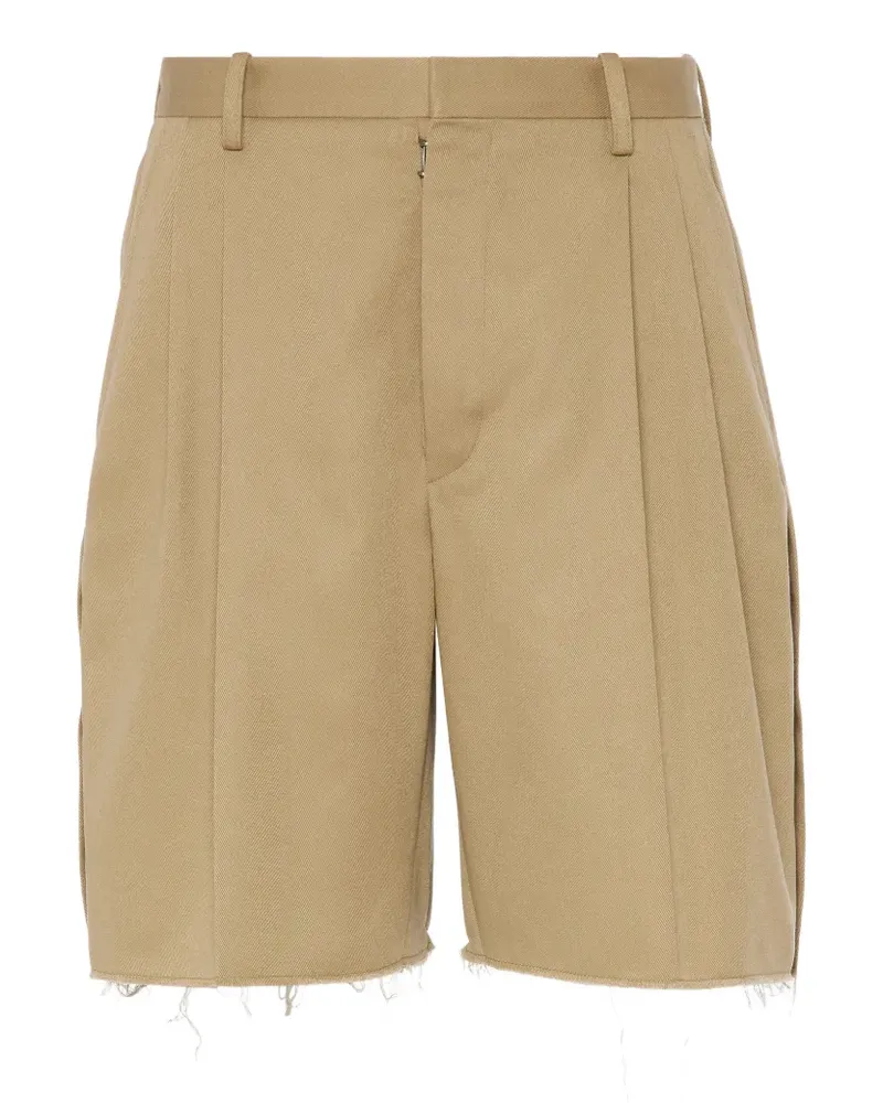 Maison Margiela pleated frayed-hem shorts - Nude Nude