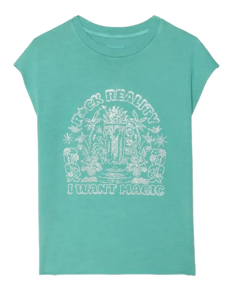 Zadig & Voltaire Cloe T-Shirt mit angeschnittenen Ärmeln - Grün Grün