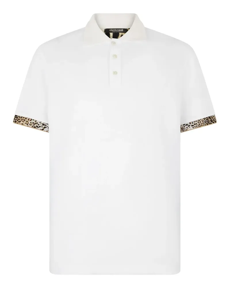 Roberto Cavalli Poloshirt mit Leoparden-Print - Weiß Weiß