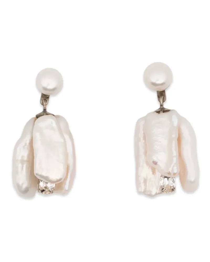 Simone Rocha bloom crystal and pearl earrings - Silber Silber