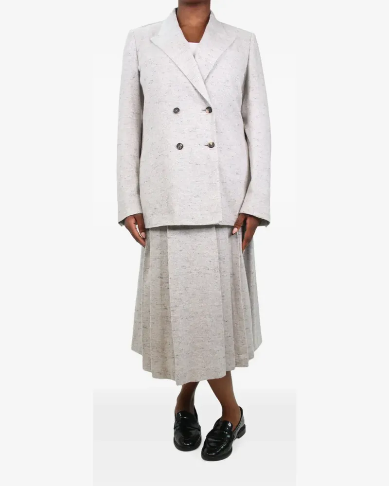Gabriela Hearst Doppelreihiger Faltenrock - Grau Grau
