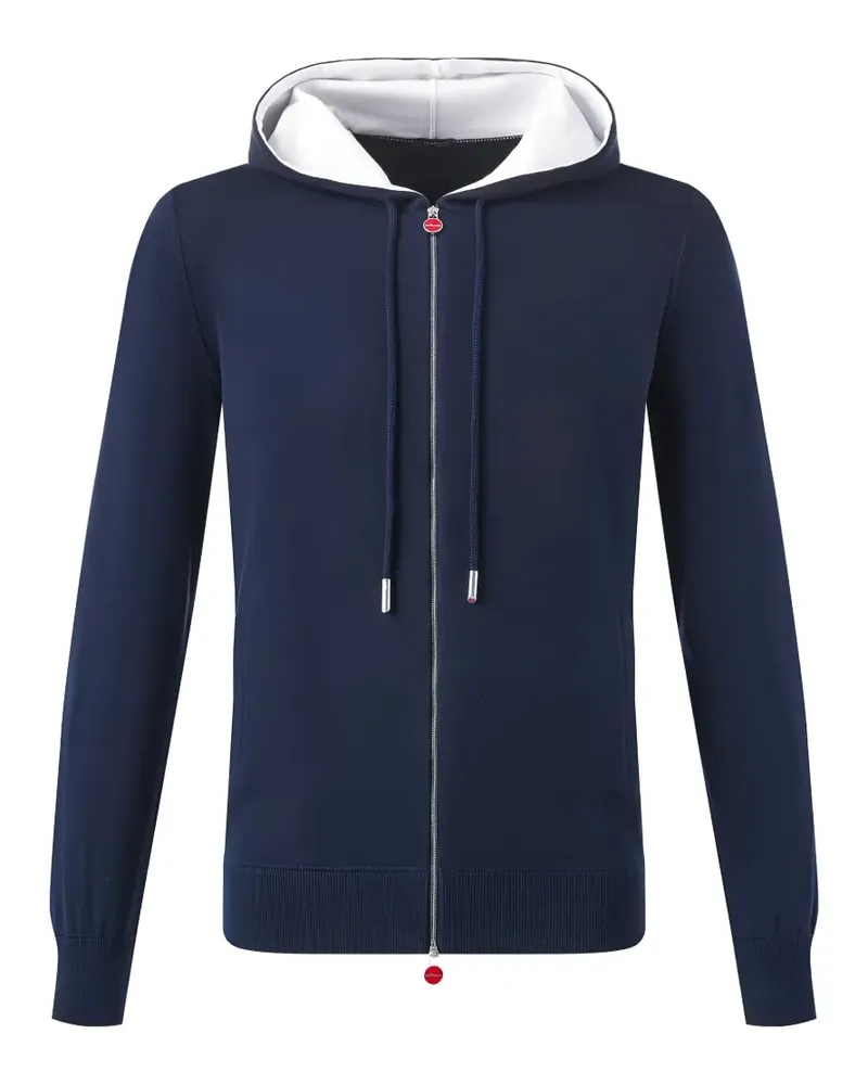 Kiton zip-up fine-knit hoodie - Blau Blau