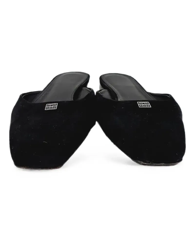 Totême Logo-Plaque square-toe mules - Schwarz Schwarz
