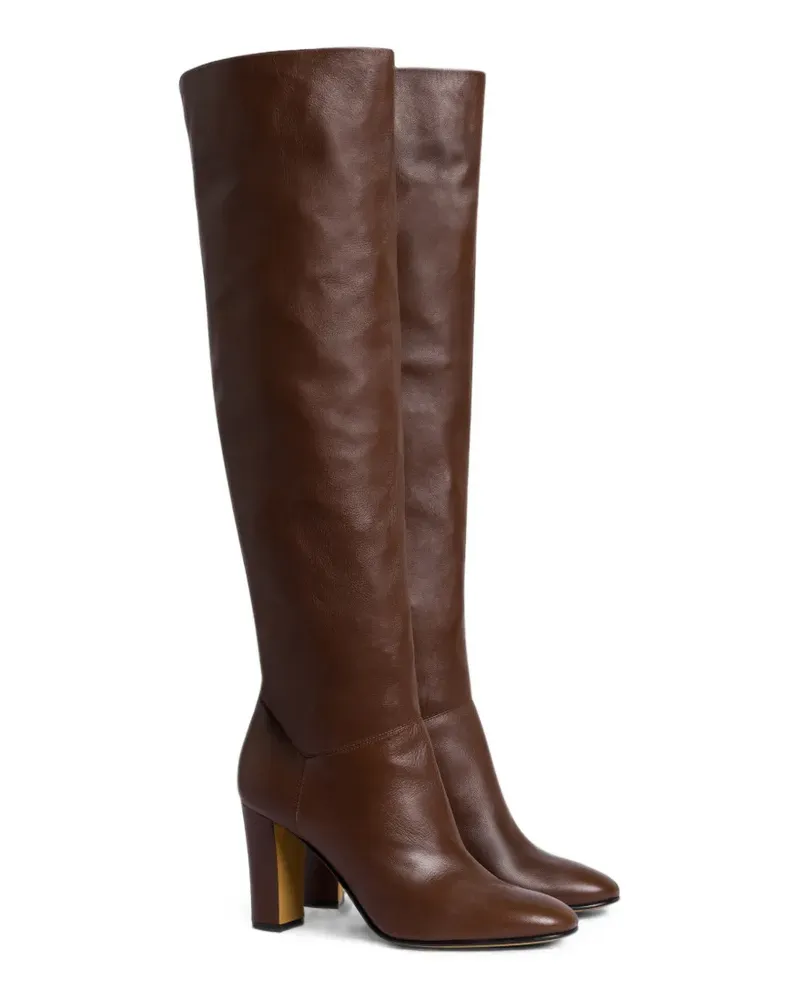 Alberta Ferretti Kniehohe Stiefel mit Blockabsatz - Braun Braun