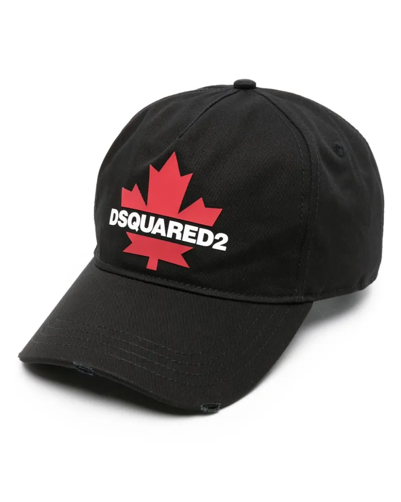 Dsquared2 Baseballkappe mit Ahornblatt-Print - Schwarz Schwarz