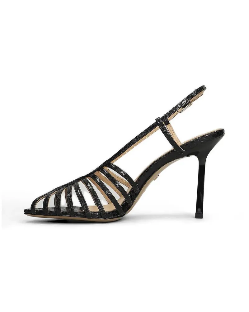 Lola Cruz snakeskin-effect cage sandals - Schwarz Schwarz