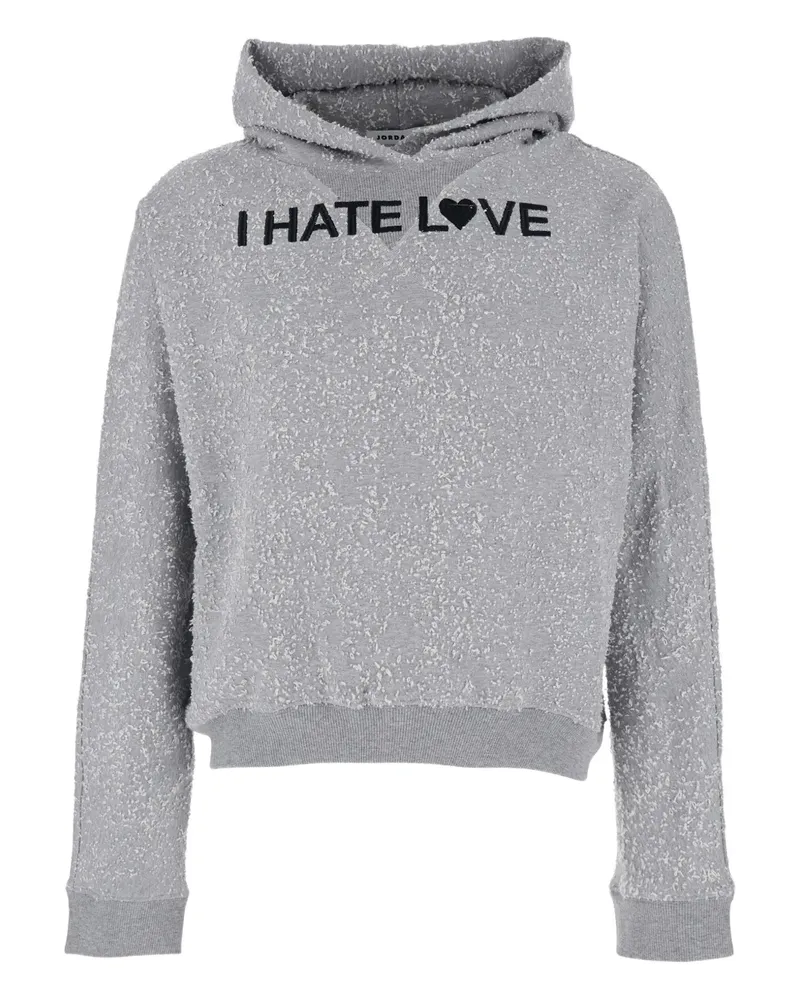 JORDANLUCA Hoodie mit Slogan-Print - Grau Grau