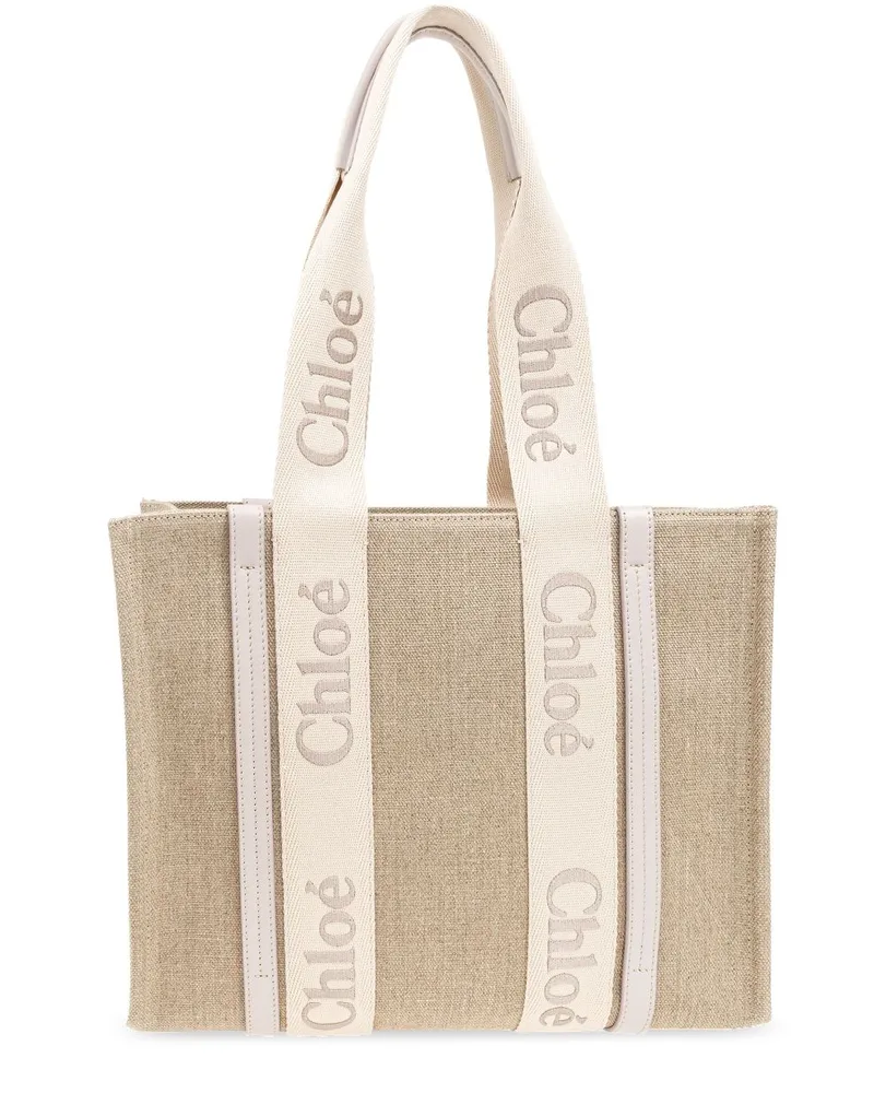 Chloé Mittelgroßer Woody Shopper - Nude Nude