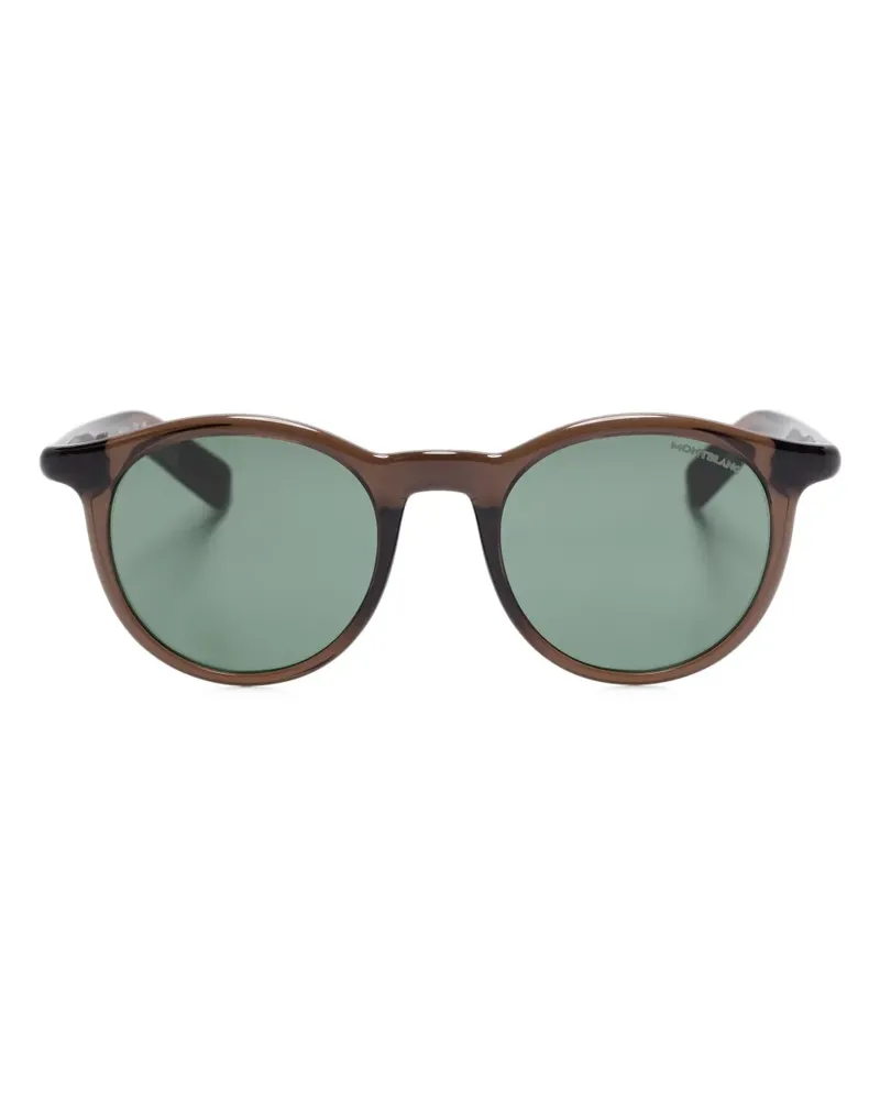 Montblanc Sonnenbrille mit rundem Gestell - Braun Braun