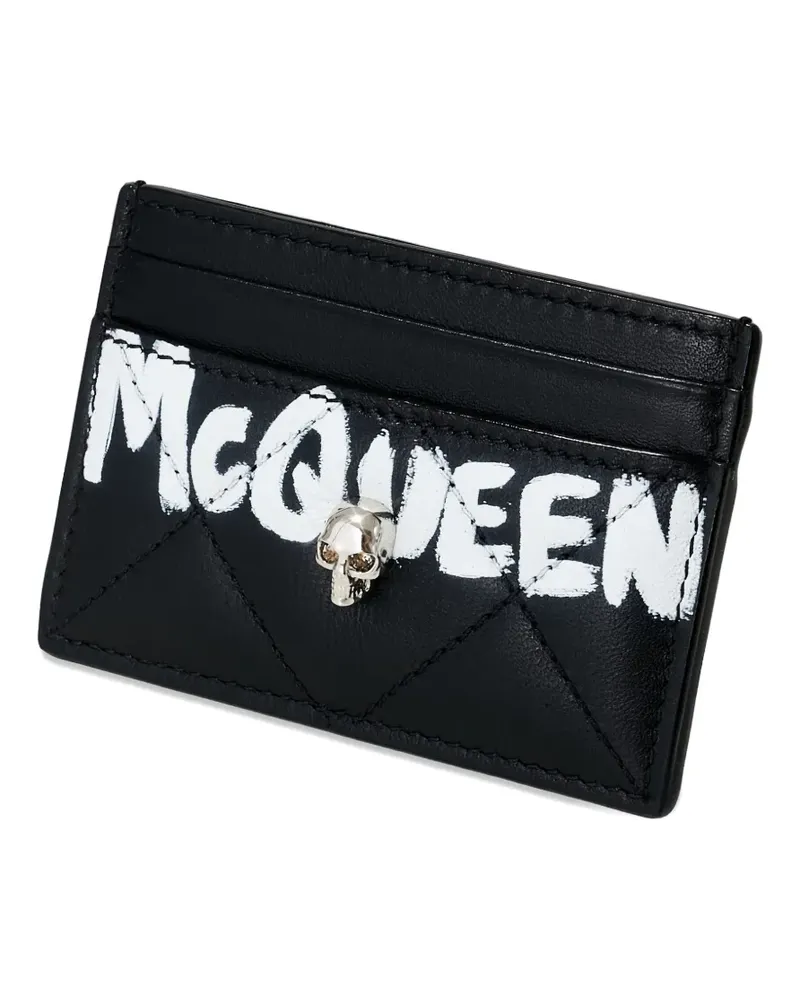 Alexander McQueen Gestepptes Kartenetui mit Graffiti-Print - Schwarz Schwarz